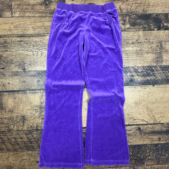 Faded Glory Other - Faded Glory Kids Purple Velour Flare Pants Size XL 14 16 GUC sweats